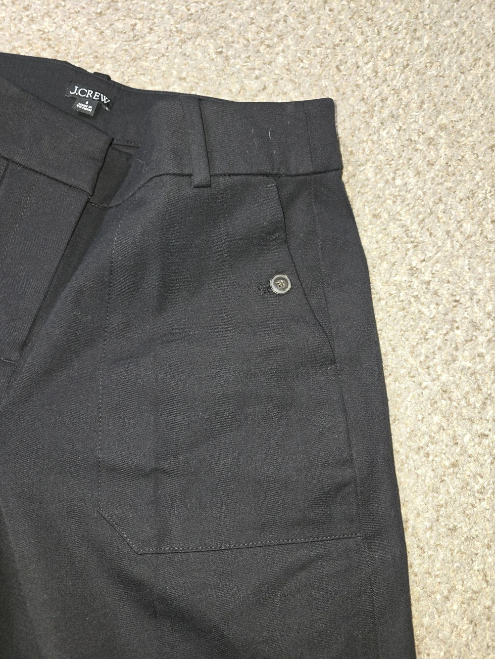 J. Crew Wide-Leg Cropped Black Trouser Pants Size 6